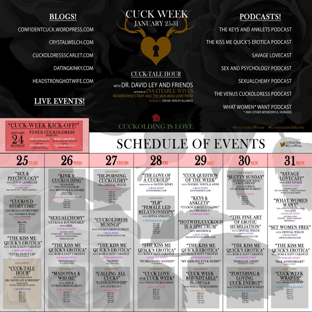 The First Annual CuckWeek Celebration: Schedule of Events